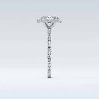 Elegant 0.91 CT Halo & Pave Engagement Ring Featuring Oval Moissanite