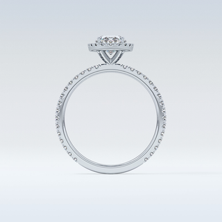 Elegant 0.91 CT Halo & Pave Engagement Ring Featuring Oval Moissanite