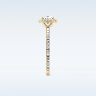 1.04 CT Halo Engagement Ring Featuring Cushion Moissanite