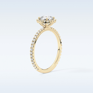 1.04 CT Halo Engagement Ring Featuring Cushion Moissanite