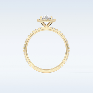 1.04 CT Halo Engagement Ring Featuring Cushion Moissanite