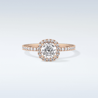 1.04 CT Halo Engagement Ring Featuring Cushion Moissanite