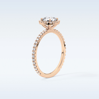 1.04 CT Halo Engagement Ring Featuring Cushion Moissanite