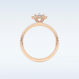 1.04 CT Halo Engagement Ring Featuring Cushion Moissanite