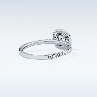 1.04 CT Halo Engagement Ring Featuring Cushion Moissanite