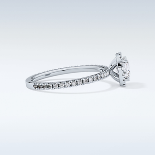 1.04 CT Halo Engagement Ring Featuring Cushion Moissanite