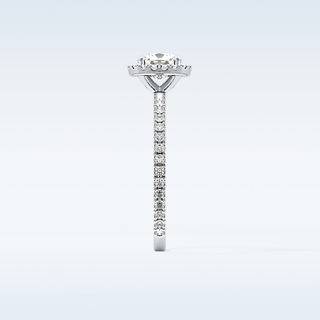 1.04 CT Halo Engagement Ring Featuring Cushion Moissanite