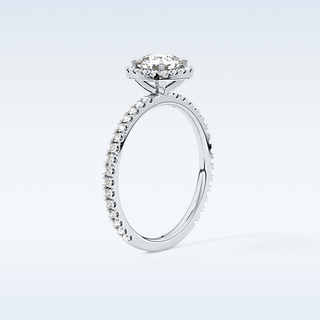 1.04 CT Halo Engagement Ring Featuring Cushion Moissanite