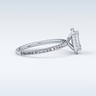 Elegant 1.02 CT Halo & Pave Engagement Ring Featuring Emerald Moissanite