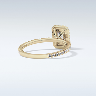 Elegant 1.21 CT Halo & Pave Engagement Ring Featuring Radiant Moissanite