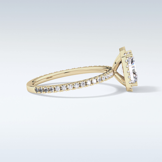 Elegant 1.21 CT Halo & Pave Engagement Ring Featuring Radiant Moissanite