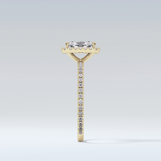 Elegant 1.21 CT Halo & Pave Engagement Ring Featuring Radiant Moissanite