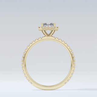 Elegant 1.21 CT Halo & Pave Engagement Ring Featuring Radiant Moissanite