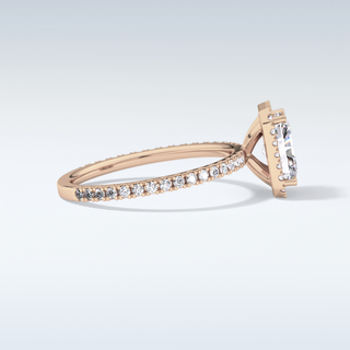 Elegant 1.21 CT Halo & Pave Engagement Ring Featuring Radiant Moissanite
