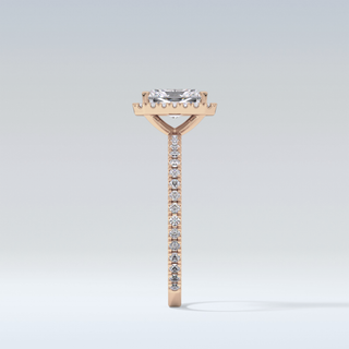 Elegant 1.21 CT Halo & Pave Engagement Ring Featuring Radiant Moissanite