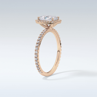 Elegant 1.21 CT Halo & Pave Engagement Ring Featuring Radiant Moissanite