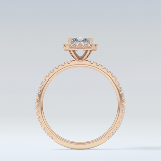 Elegant 1.21 CT Halo & Pave Engagement Ring Featuring Radiant Moissanite