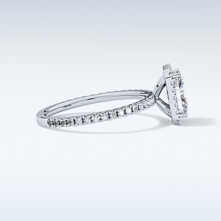 Elegant 1.21 CT Halo & Pave Engagement Ring Featuring Radiant Moissanite