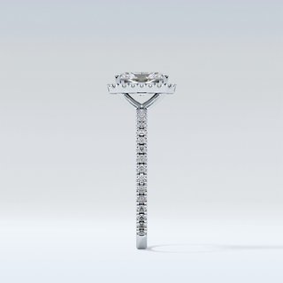 Elegant 1.21 CT Halo & Pave Engagement Ring Featuring Radiant Moissanite