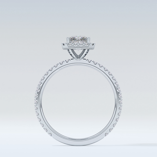 Elegant 1.21 CT Halo & Pave Engagement Ring Featuring Radiant Moissanite