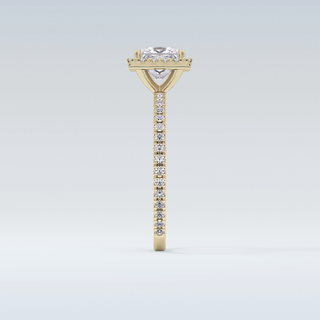 Elegant 1.04 CT Halo & Pave Engagement Ring Featuring Princess Moissanite