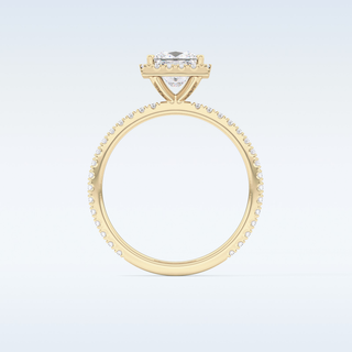 Elegant 1.04 CT Halo & Pave Engagement Ring Featuring Princess Moissanite