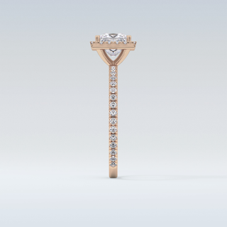 Elegant 1.04 CT Halo & Pave Engagement Ring Featuring Princess Moissanite