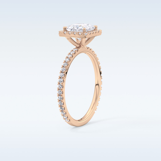 Elegant 1.04 CT Halo & Pave Engagement Ring Featuring Princess Moissanite