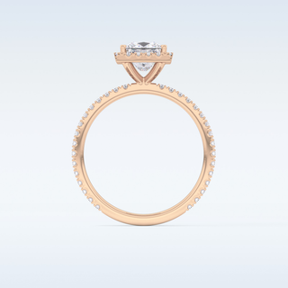 Elegant 1.04 CT Halo & Pave Engagement Ring Featuring Princess Moissanite