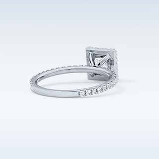 Elegant 1.04 CT Halo & Pave Engagement Ring Featuring Princess Moissanite