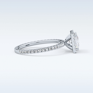 Elegant 1.04 CT Halo & Pave Engagement Ring Featuring Princess Moissanite