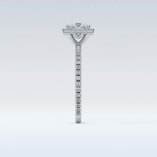 Elegant 1.04 CT Halo & Pave Engagement Ring Featuring Princess Moissanite