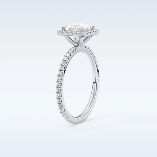 Elegant 1.04 CT Halo & Pave Engagement Ring Featuring Princess Moissanite