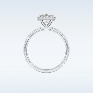 Elegant 1.04 CT Halo & Pave Engagement Ring Featuring Princess Moissanite