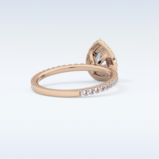Elegant 0.86 CT Halo & Pave Engagement Ring Featuring Pear Moissanite