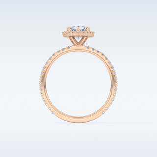 Elegant 0.86 CT Halo & Pave Engagement Ring Featuring Pear Moissanite