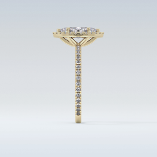 Elegant 0.82 CT Halo & Pave Engagement Ring Featuring Marquise Moissanite