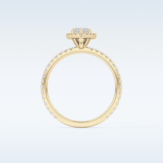 Elegant 0.82 CT Halo & Pave Engagement Ring Featuring Marquise Moissanite