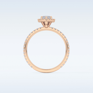 Elegant 0.82 CT Halo & Pave Engagement Ring Featuring Marquise Moissanite