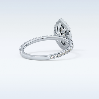 Elegant 0.82 CT Halo & Pave Engagement Ring Featuring Marquise Moissanite