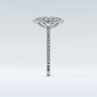 Elegant 0.82 CT Halo & Pave Engagement Ring Featuring Marquise Moissanite