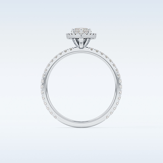 Elegant 0.82 CT Halo & Pave Engagement Ring Featuring Marquise Moissanite