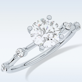 1.03 CT Dainty Engagement Ring Featuring Round Moissanite
