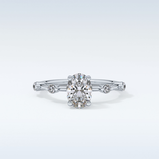 1.0 CT Dainty Engagement Ring Featuring Oval Moissanite