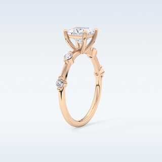 1.04 CT Dainty Engagement Ring Featuring Princess  Moissanite