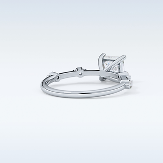 1.04 CT Dainty Engagement Ring Featuring Princess  Moissanite