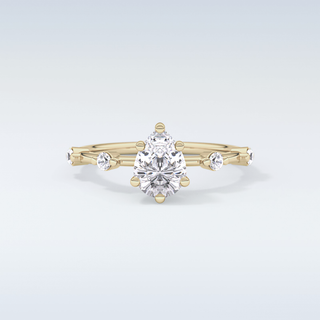 0.88 CT Dainty Engagement Ring Featuring Pear Moissanite