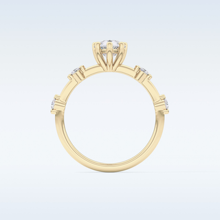 0.88 CT Dainty Engagement Ring Featuring Pear Moissanite