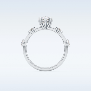 0.88 CT Dainty Engagement Ring Featuring Pear Moissanite