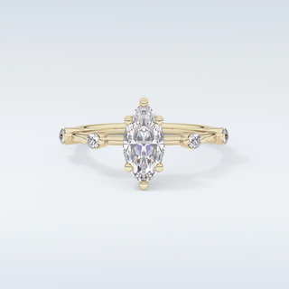 0.82 CT Dainty Engagement Ring Featuring Marquise Moissanite